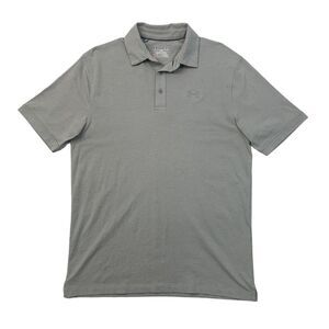 Under Armour Polo Shirt Mens M Medium Gray Heatgear Short Sleeve Performance